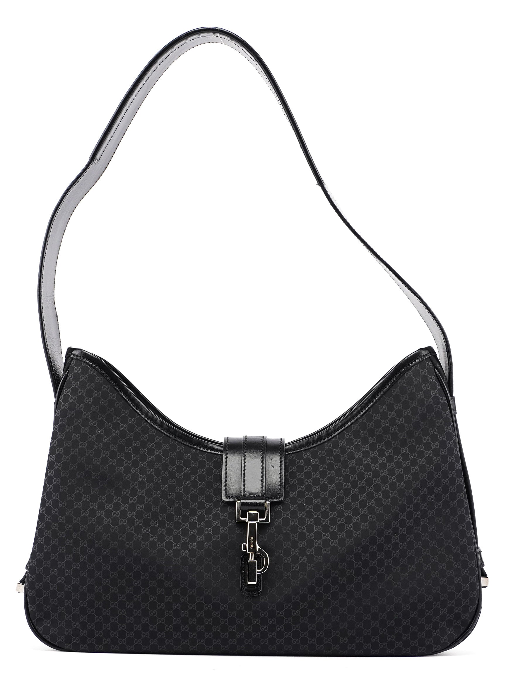 Gucci Sac porté épaule Jackie en toile Micro GG noire