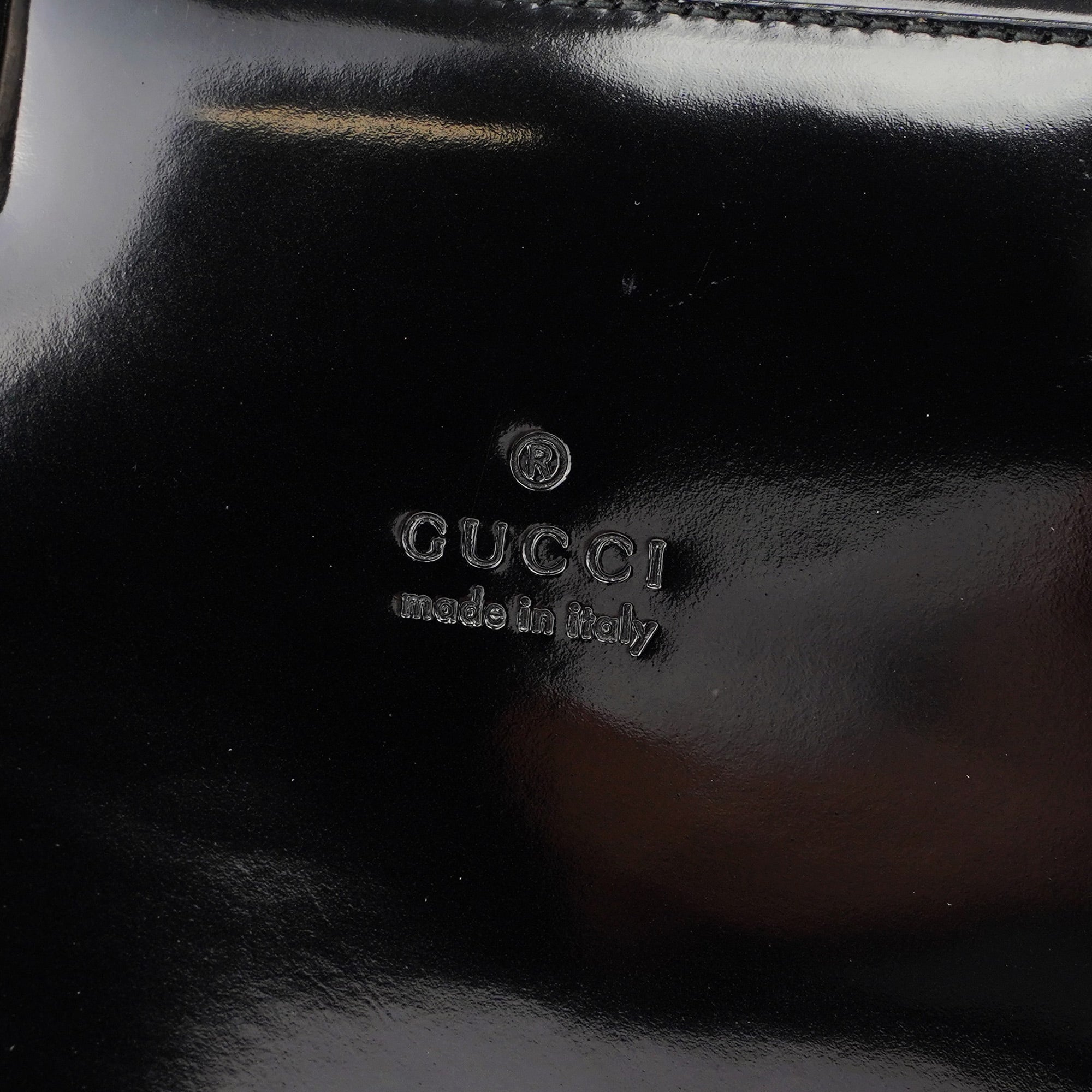 Gucci Sac cabas deux portés Bamboo en cuir verni noir