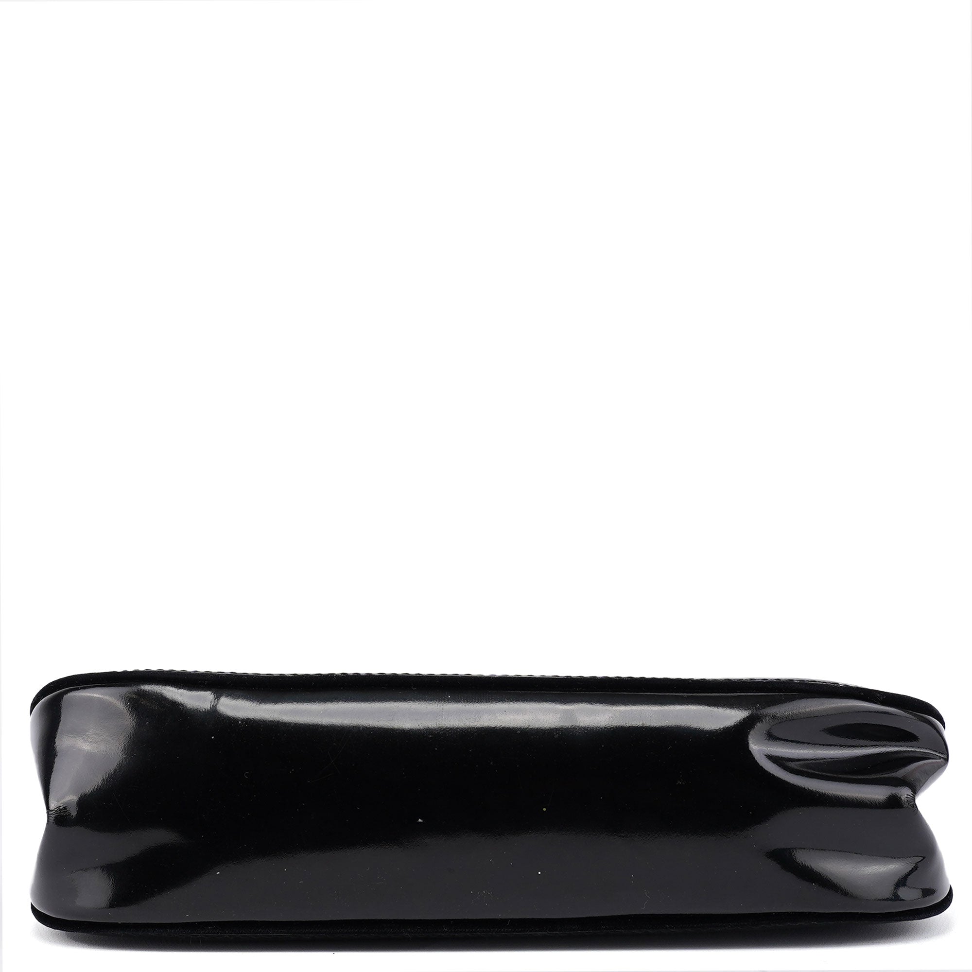 Gucci Black Patent Leather Bamboo Shoulder Bag