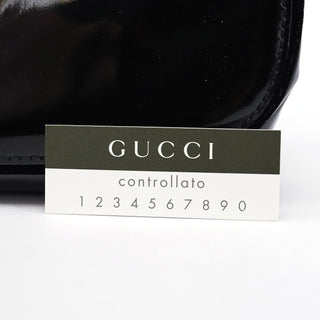 Gucci Black Patent Leather Bamboo Shoulder Bag