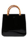 Gucci Black Patent Leather Bamboo Tote