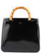 Gucci Black Patent Leather Bamboo Tote