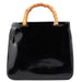 Gucci Black Patent Leather Bamboo Tote