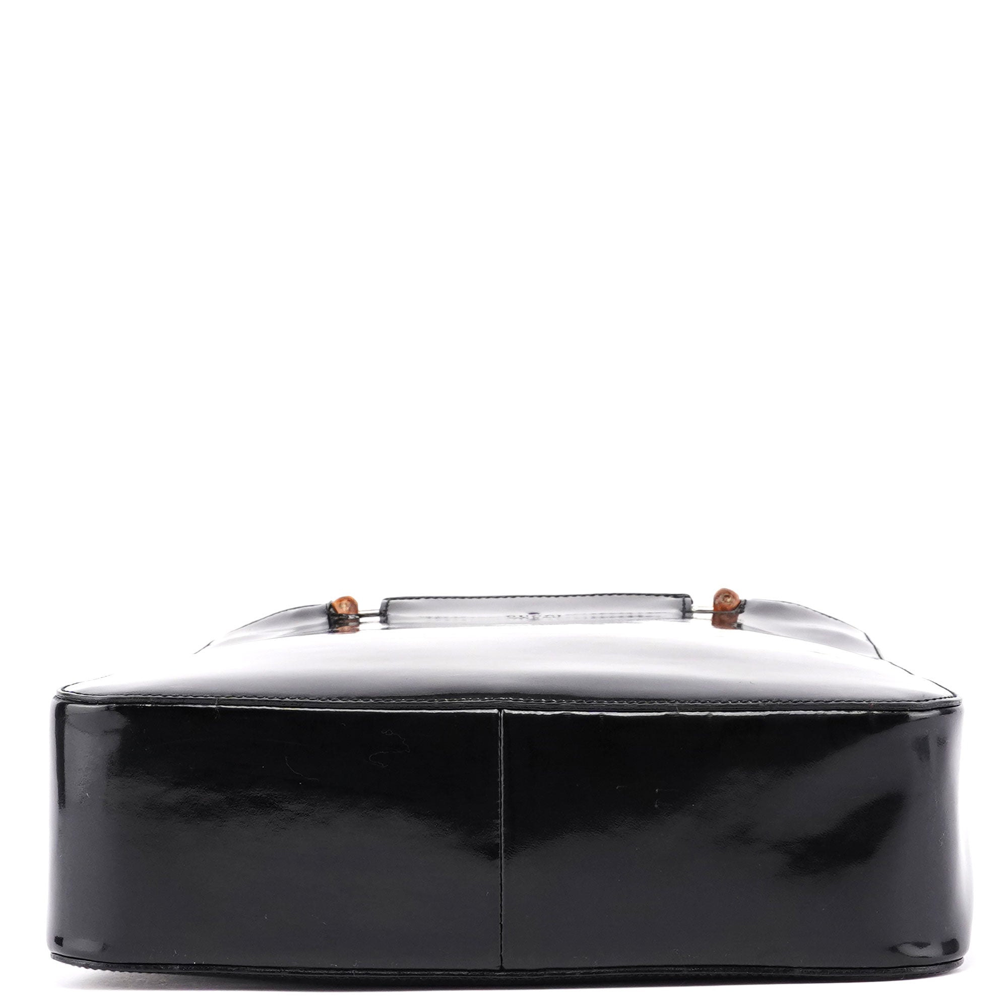 Gucci Sac cabas Bamboo en cuir verni noir