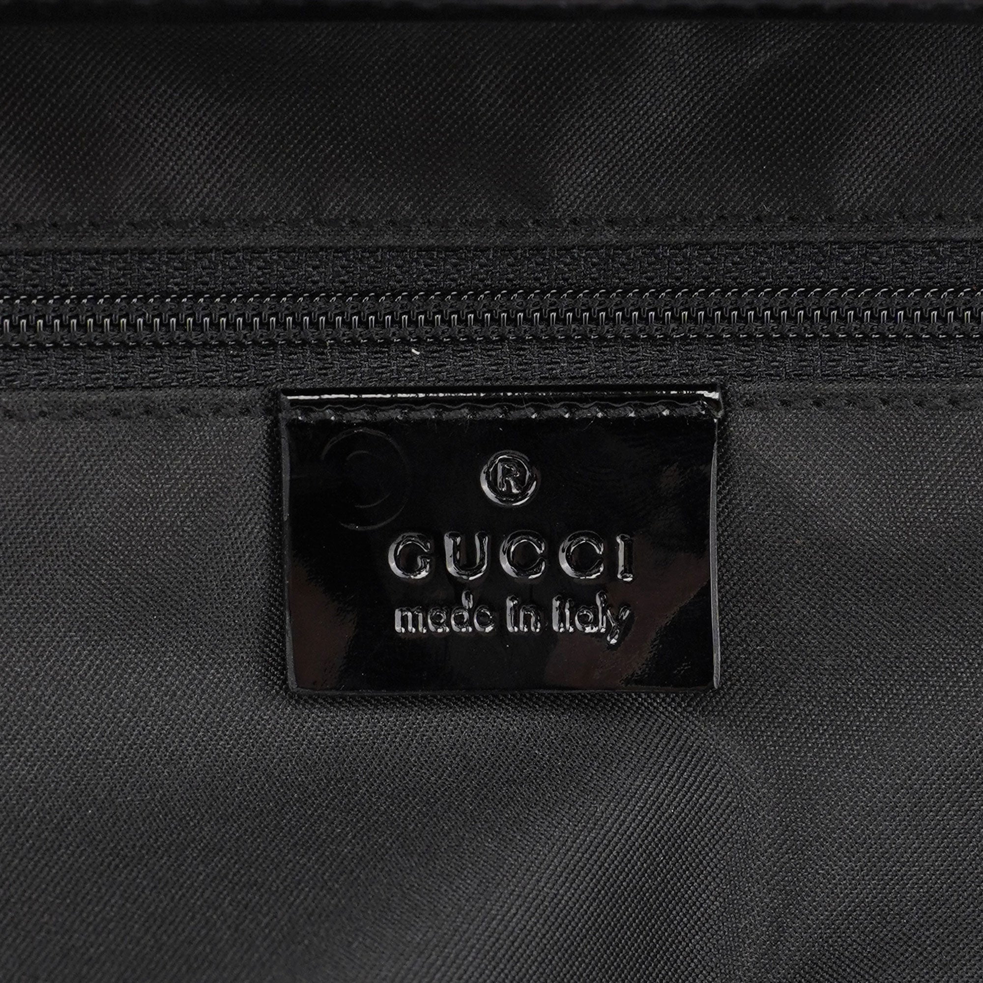 Gucci Black Patent Leather Bamboo Tote