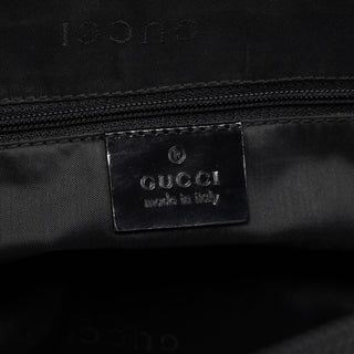 Gucci Black Patent Leather Bamboo Tote