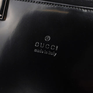 Gucci Black Patent Leather Bamboo Tote