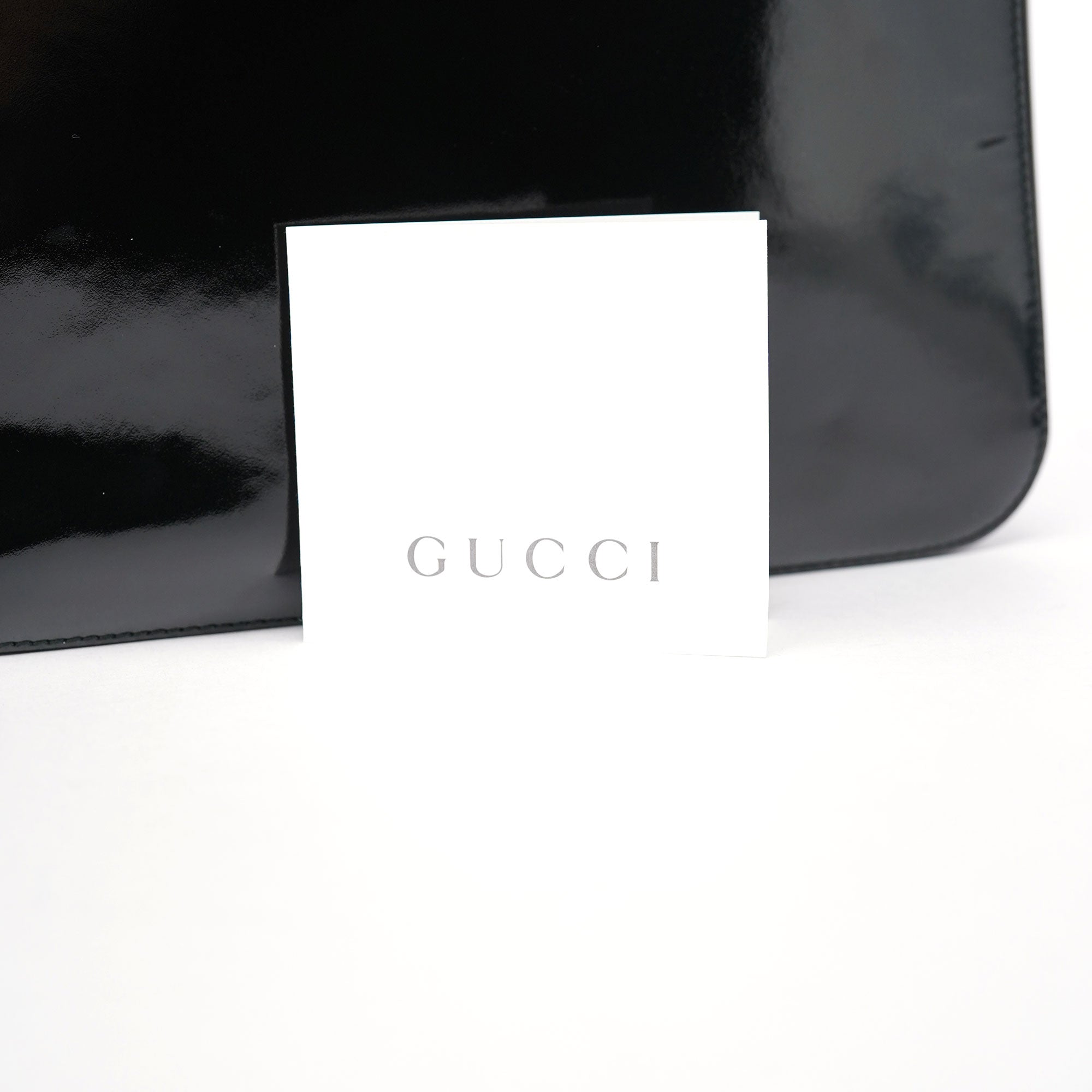 Gucci Sac cabas Bamboo en cuir verni noir