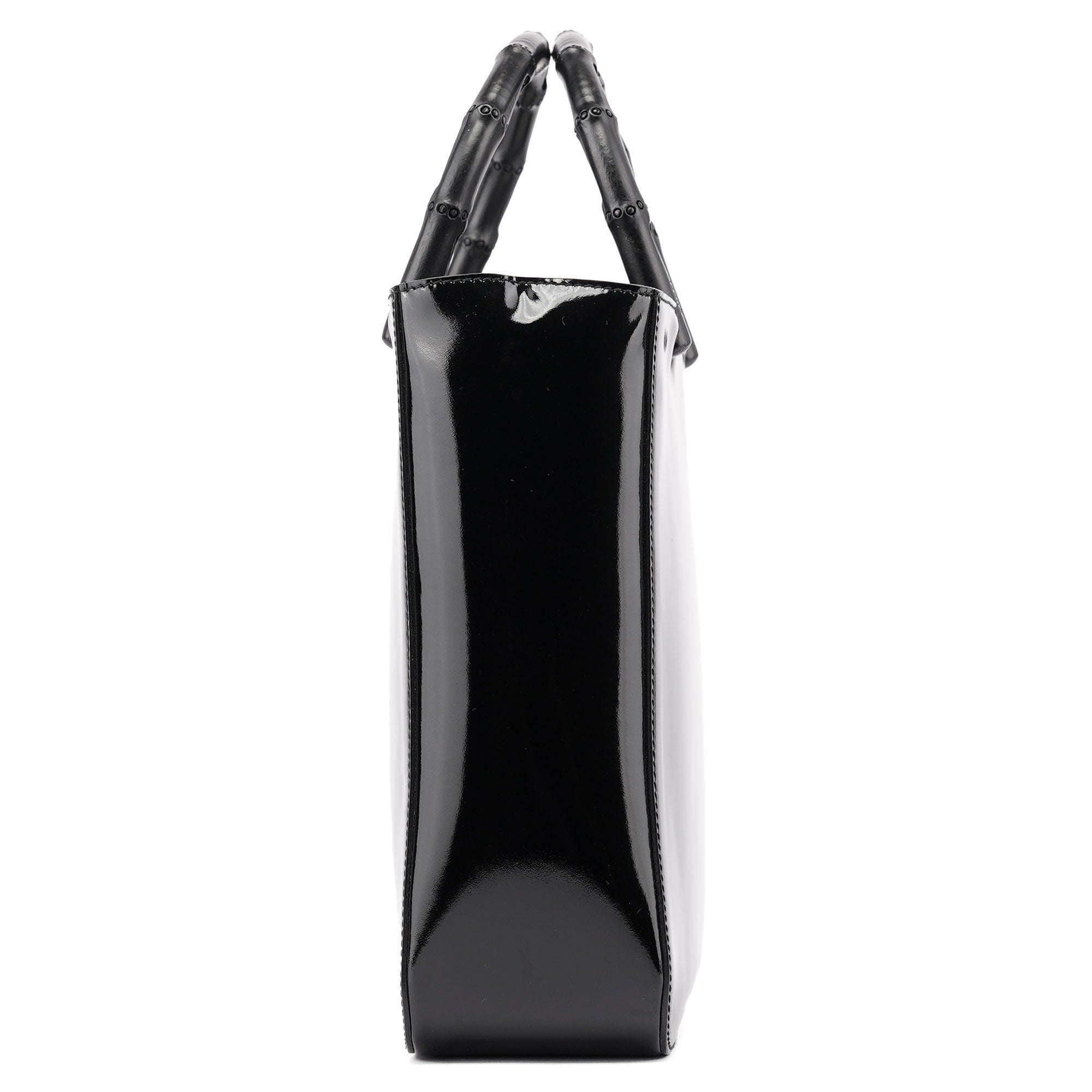 Gucci Sac cabas Bamboo en cuir verni noir