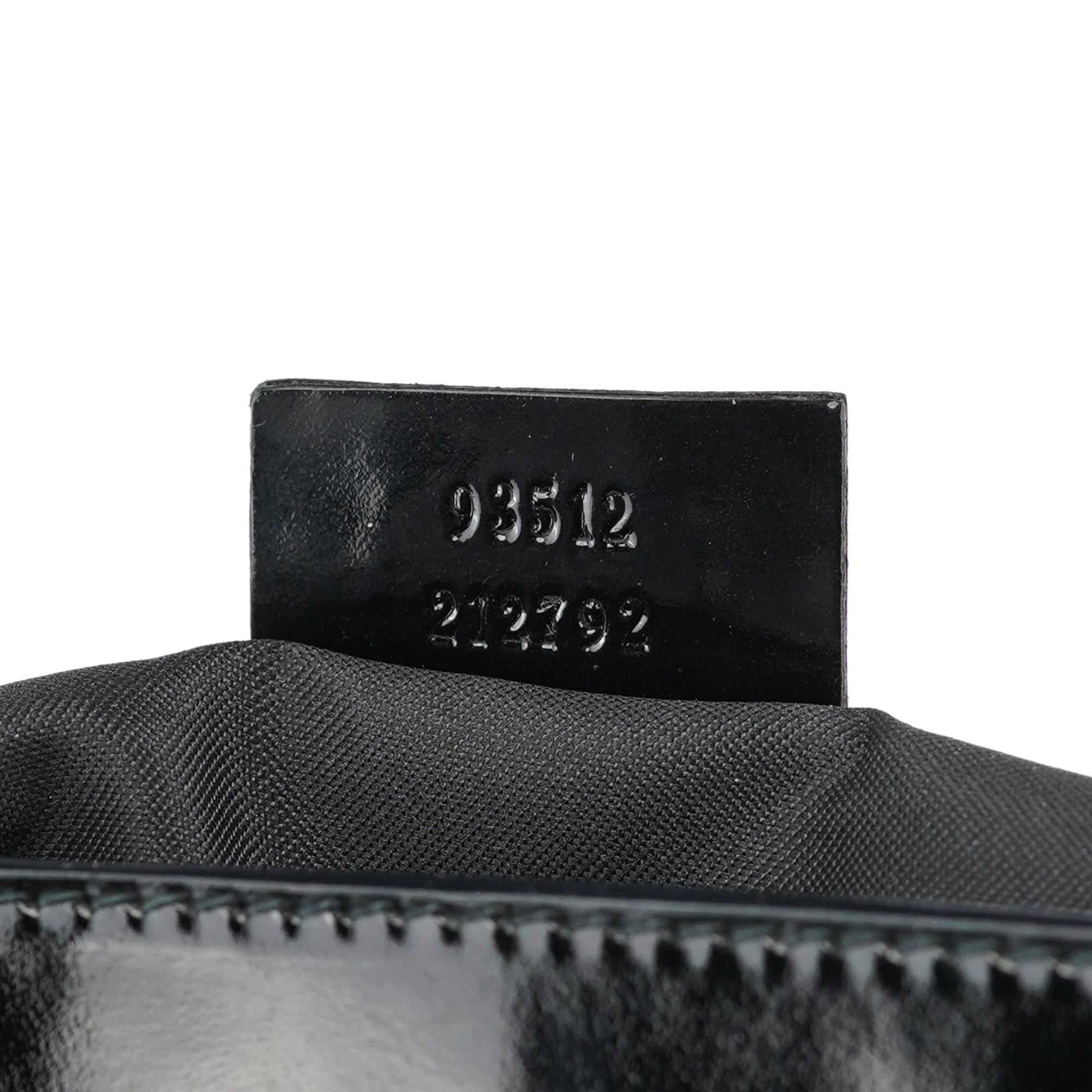 Gucci Black Patent Leather Bamboo Tote Bag