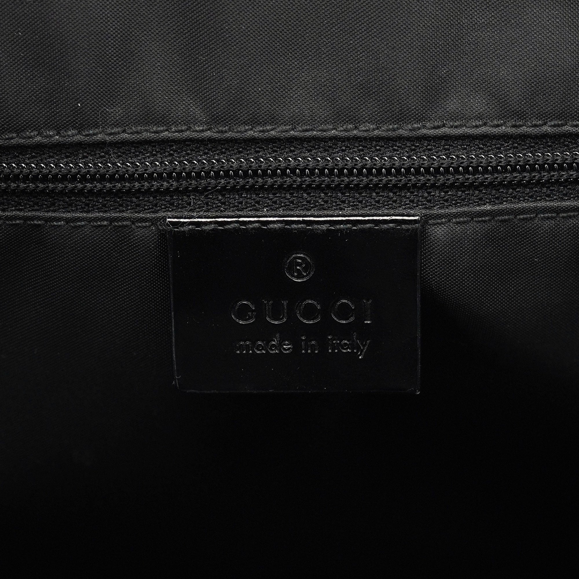Gucci Black Patent Leather Bamboo Tote Bag