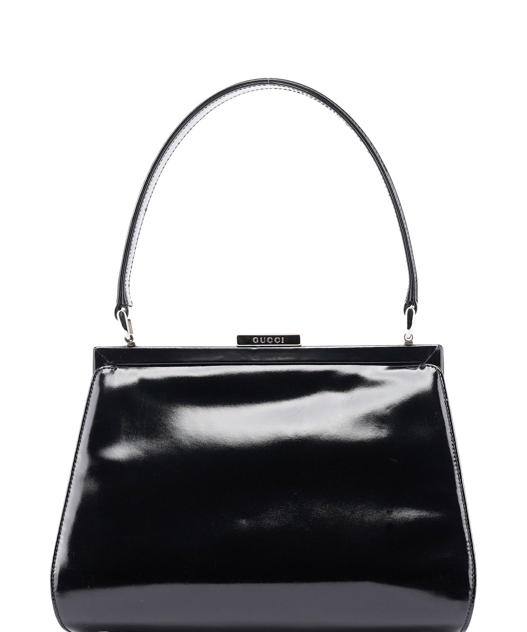 Gucci Black Patent Leather Clutch Shoulder Bag