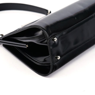 Gucci Black Patent Leather Clutch Shoulder Bag