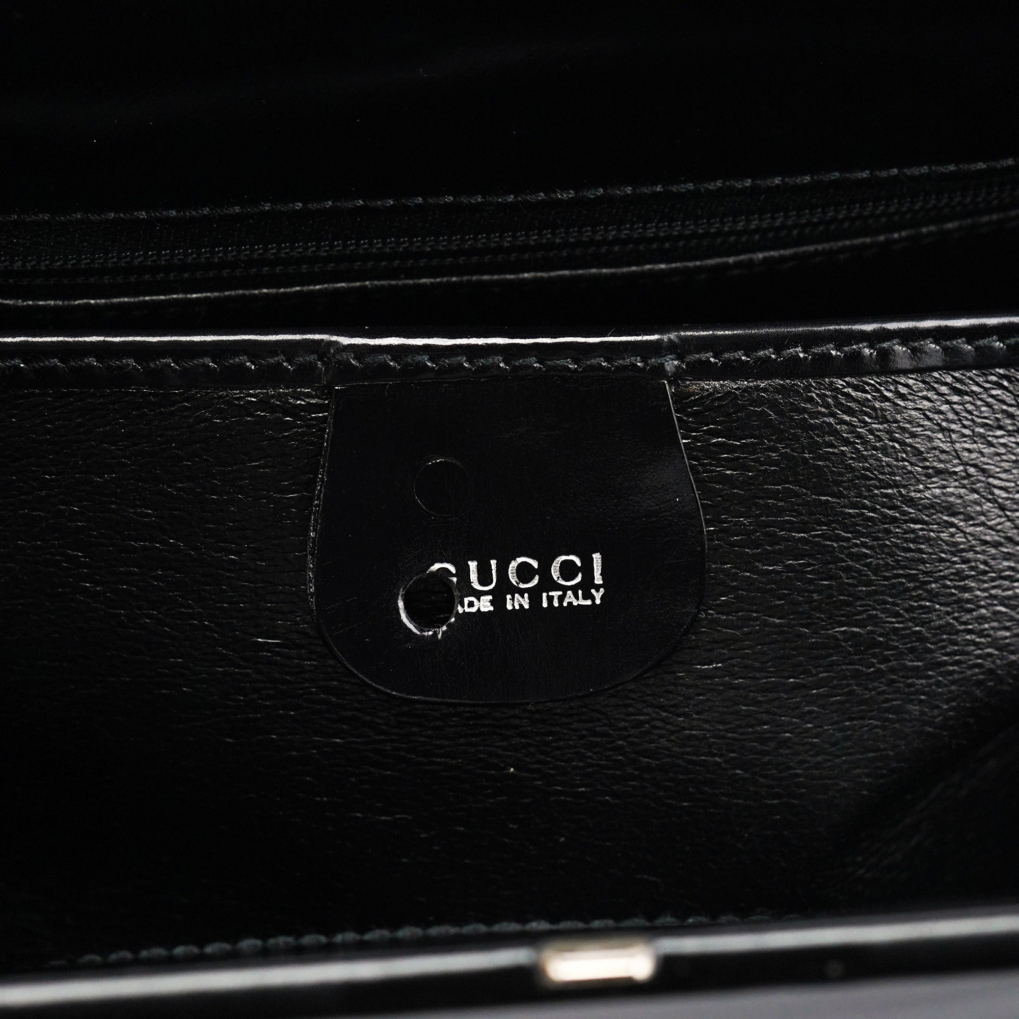 Gucci Black Patent Leather Clutch Shoulder Bag