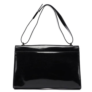 Gucci Black Patent Leather Flap Shoulder Bag