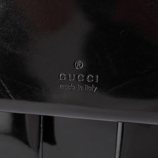 Gucci Black Patent Leather Flap Shoulder Bag