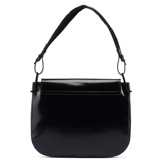 Gucci Black Patent Leather Flap Shoulder Bag