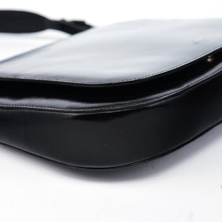 Gucci Black Patent Leather Flap Shoulder Bag