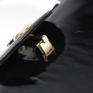 Gucci Black Patent Leather G Shoulder Bag