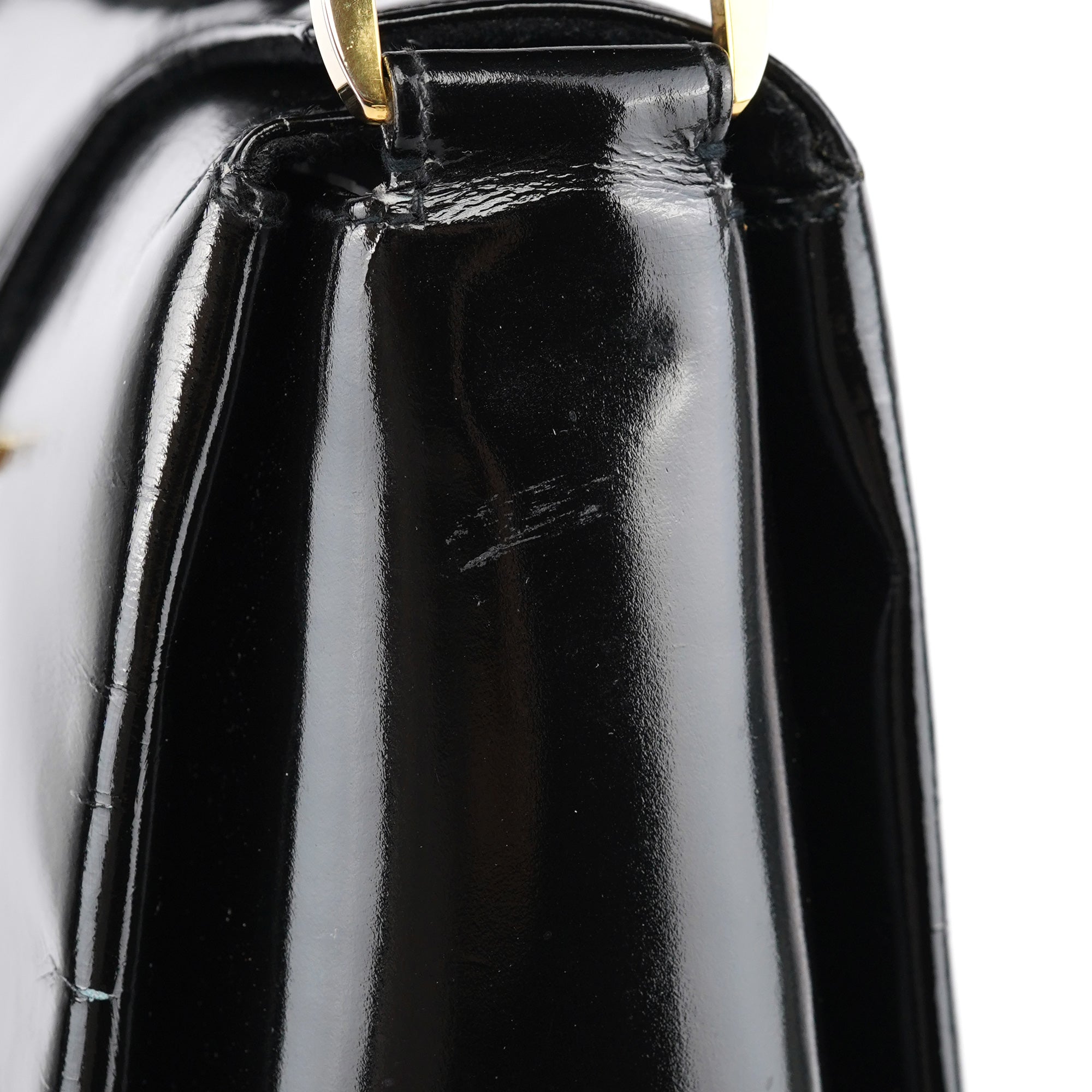 Gucci Black Patent Leather G Shoulder Bag