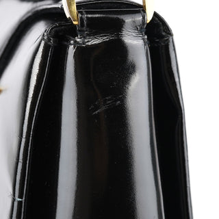 Gucci Black Patent Leather G Shoulder Bag