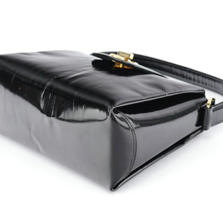 Gucci Black Patent Leather G Shoulder Bag