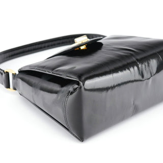 Gucci Black Patent Leather G Shoulder Bag