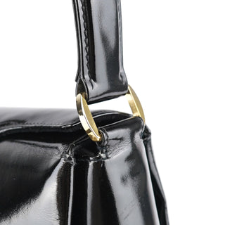 Gucci Black Patent Leather G Shoulder Bag