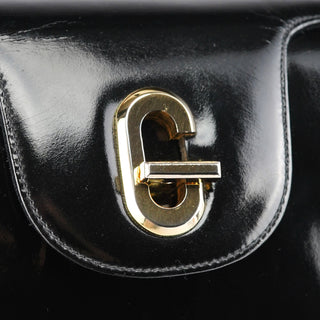 Gucci Black Patent Leather G Shoulder Bag