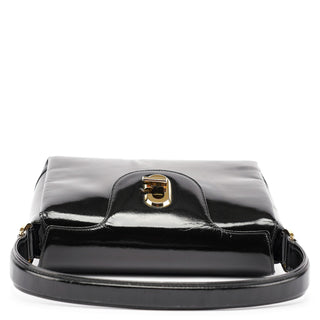 Gucci Black Patent Leather G Shoulder Bag