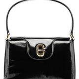 Gucci Black Patent Leather G Shoulder Bag