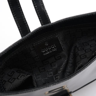 Gucci Black Patent Leather Jackie Shoulder Bag