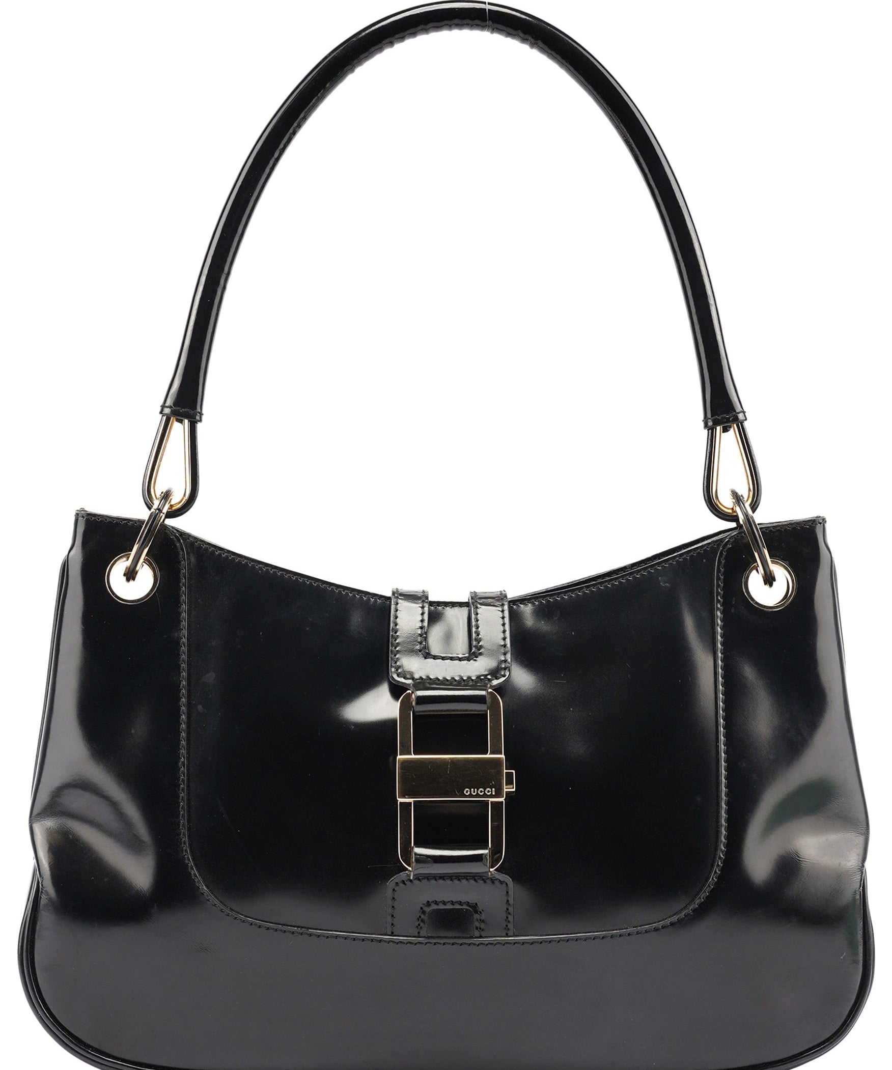 Gucci Black Patent Leather Jackie Shoulder Bag