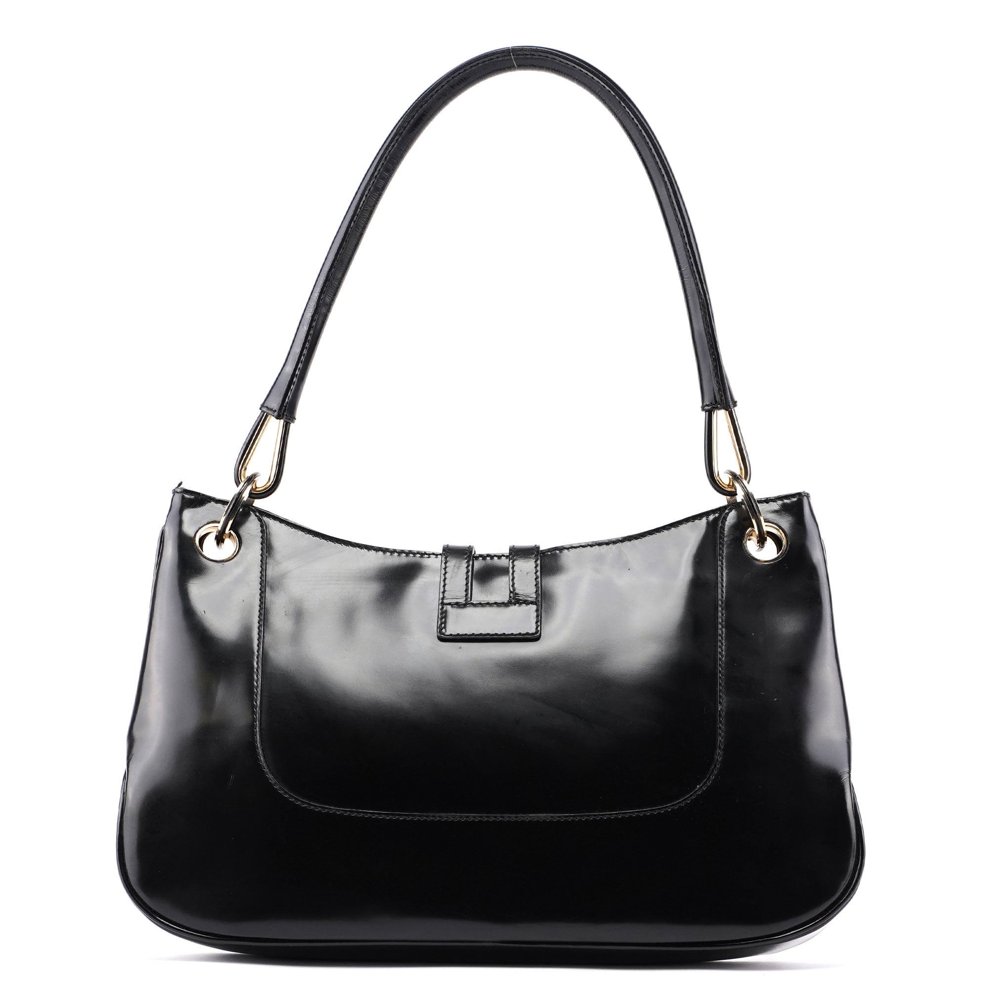 Gucci Black Patent Leather Jackie Shoulder Bag