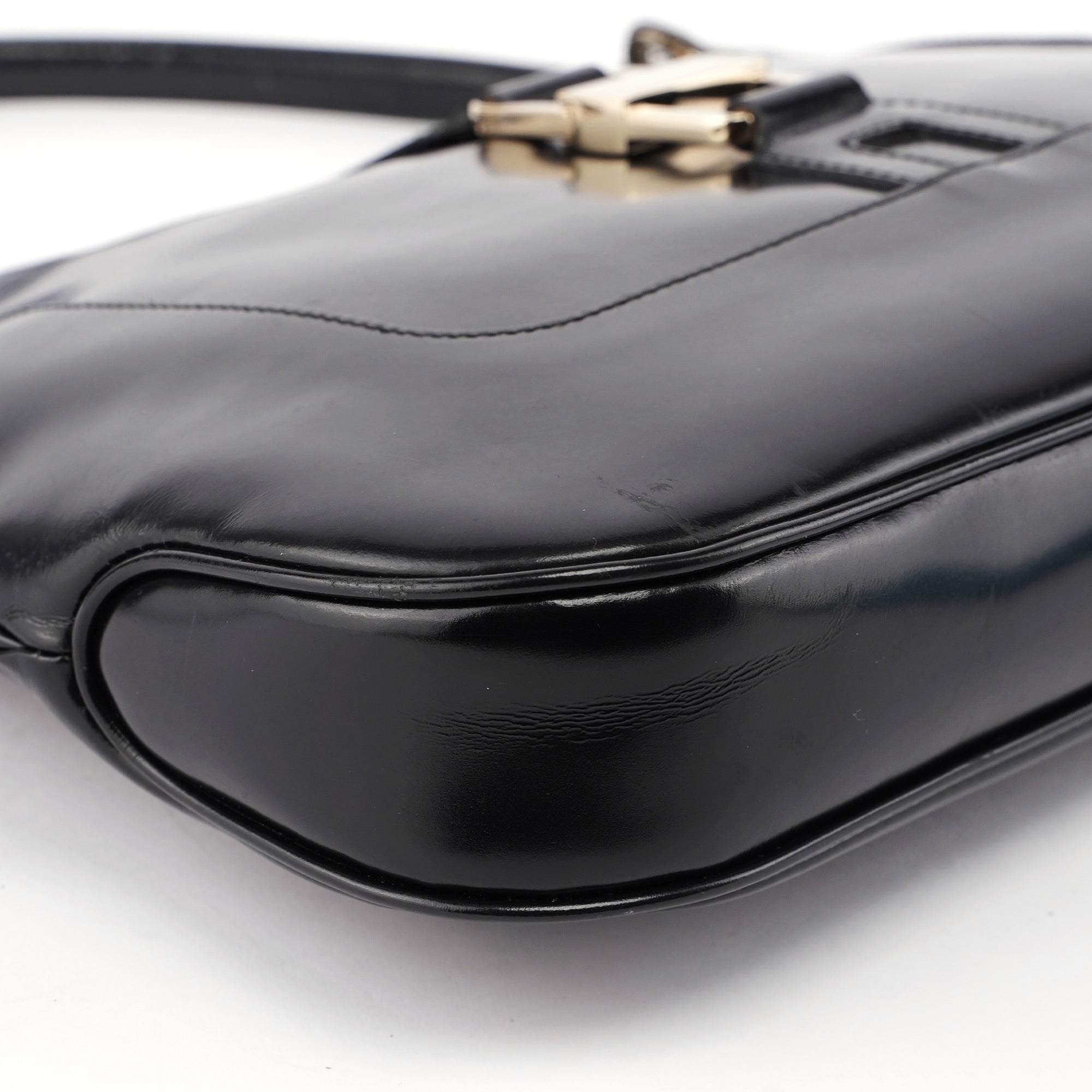 Gucci Black Patent Leather Jackie Shoulder Bag