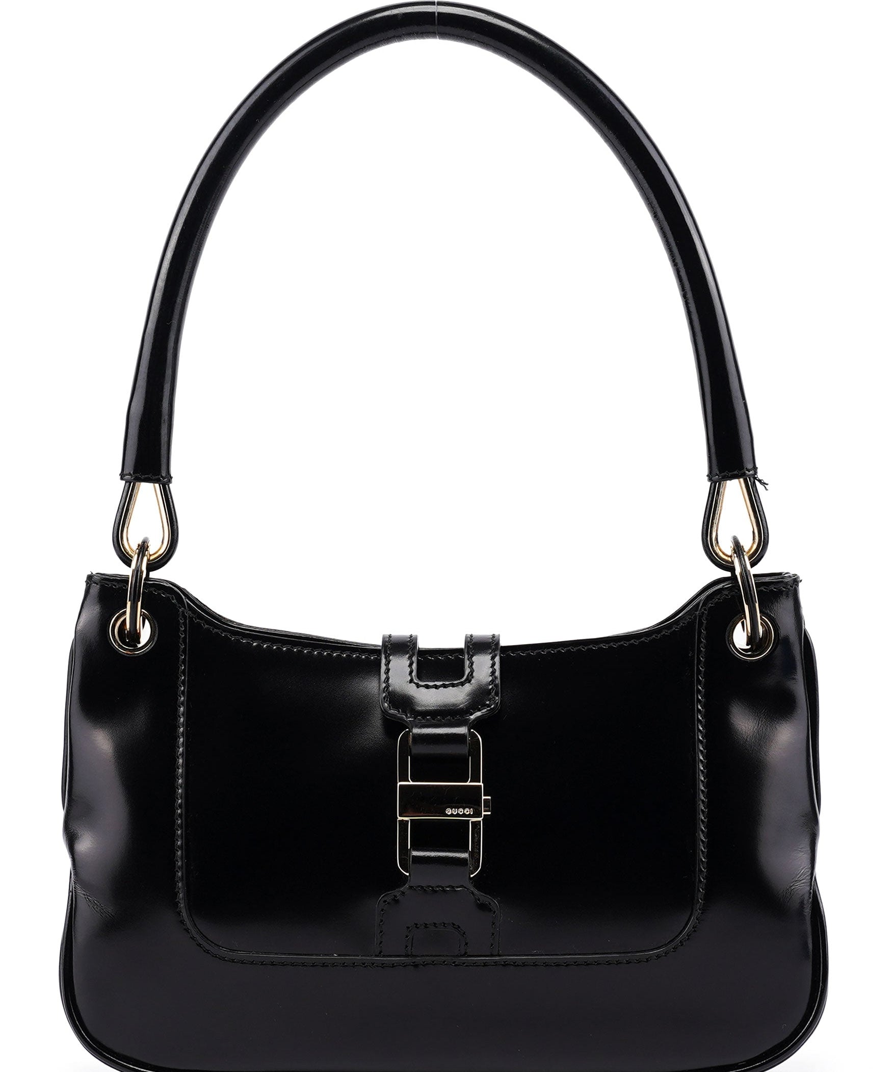 Gucci Black Patent Leather Jackie Shoulder Bag
