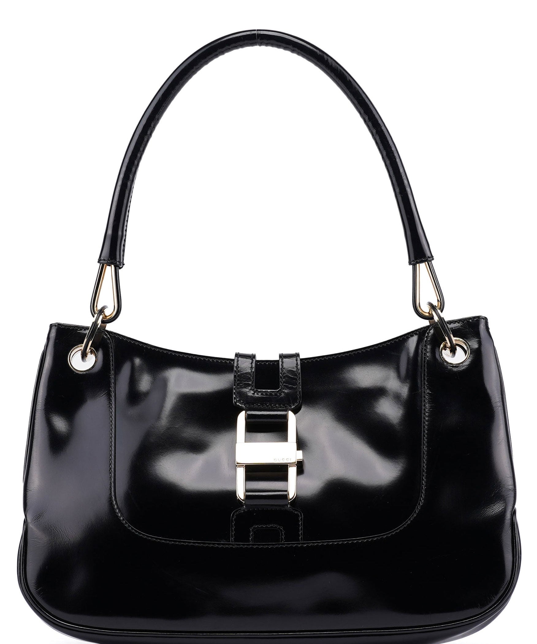 Gucci Black Patent Leather Jackie Shoulder Bag