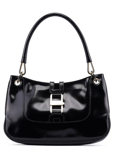 Gucci Black Patent Leather Jackie Shoulder Bag