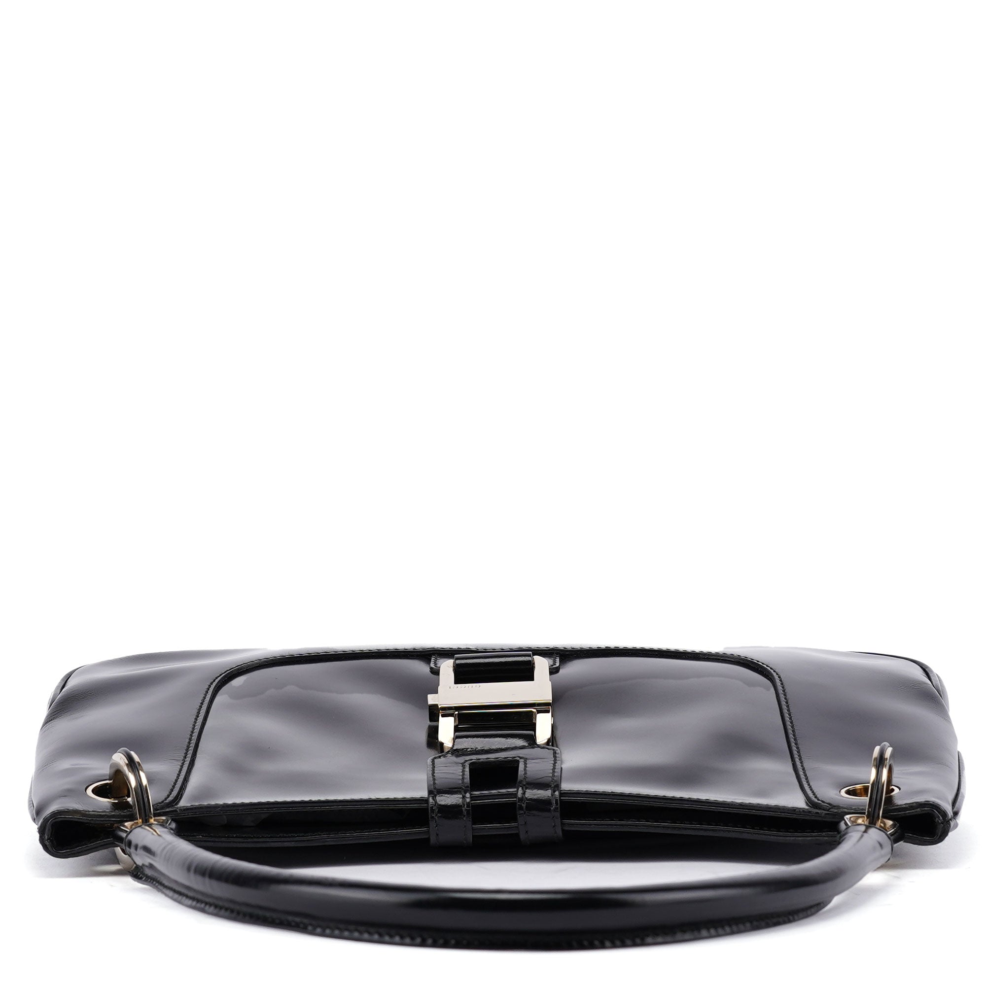 Gucci Black Patent Leather Jackie Shoulder Bag