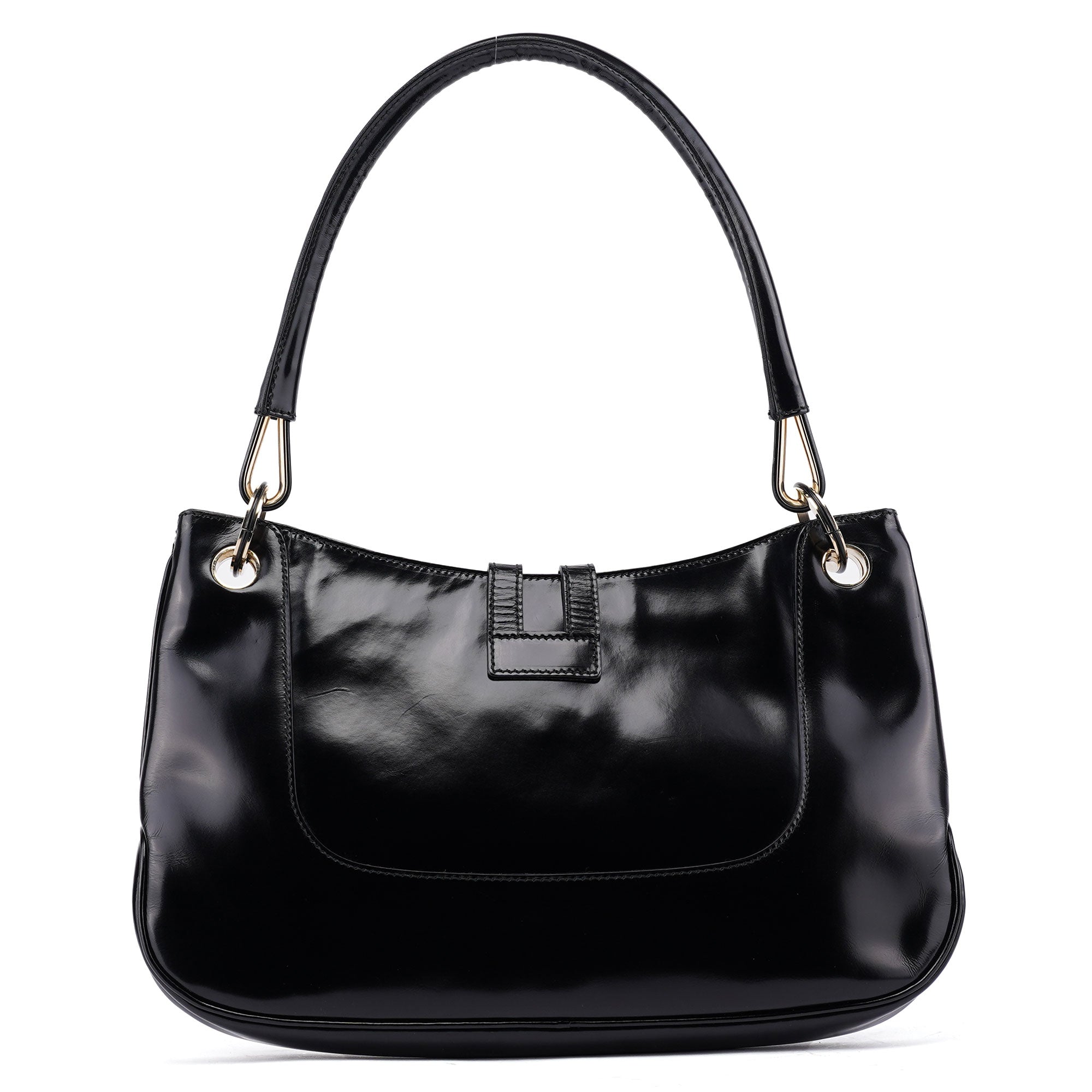 Gucci Black Patent Leather Jackie Shoulder Bag