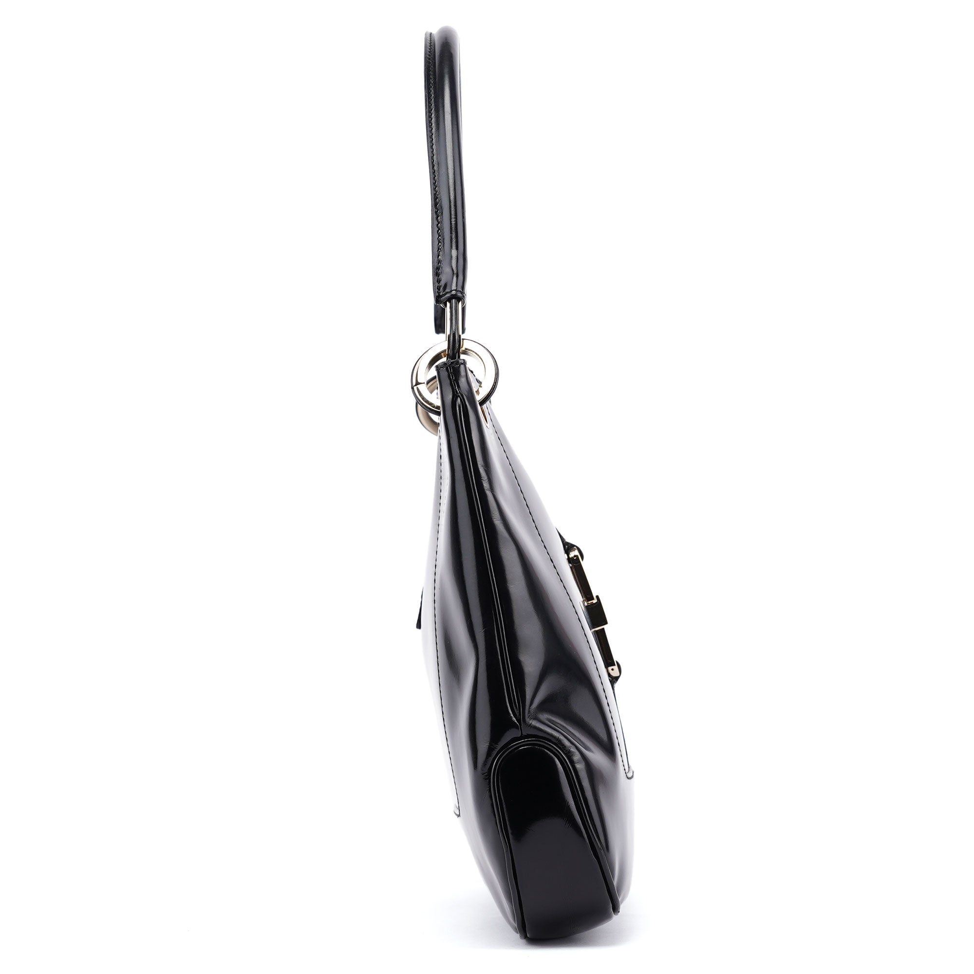 Gucci Black Patent Leather Jackie Shoulder Bag