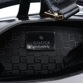 Gucci Black Patent Leather Jackie Shoulder Bag