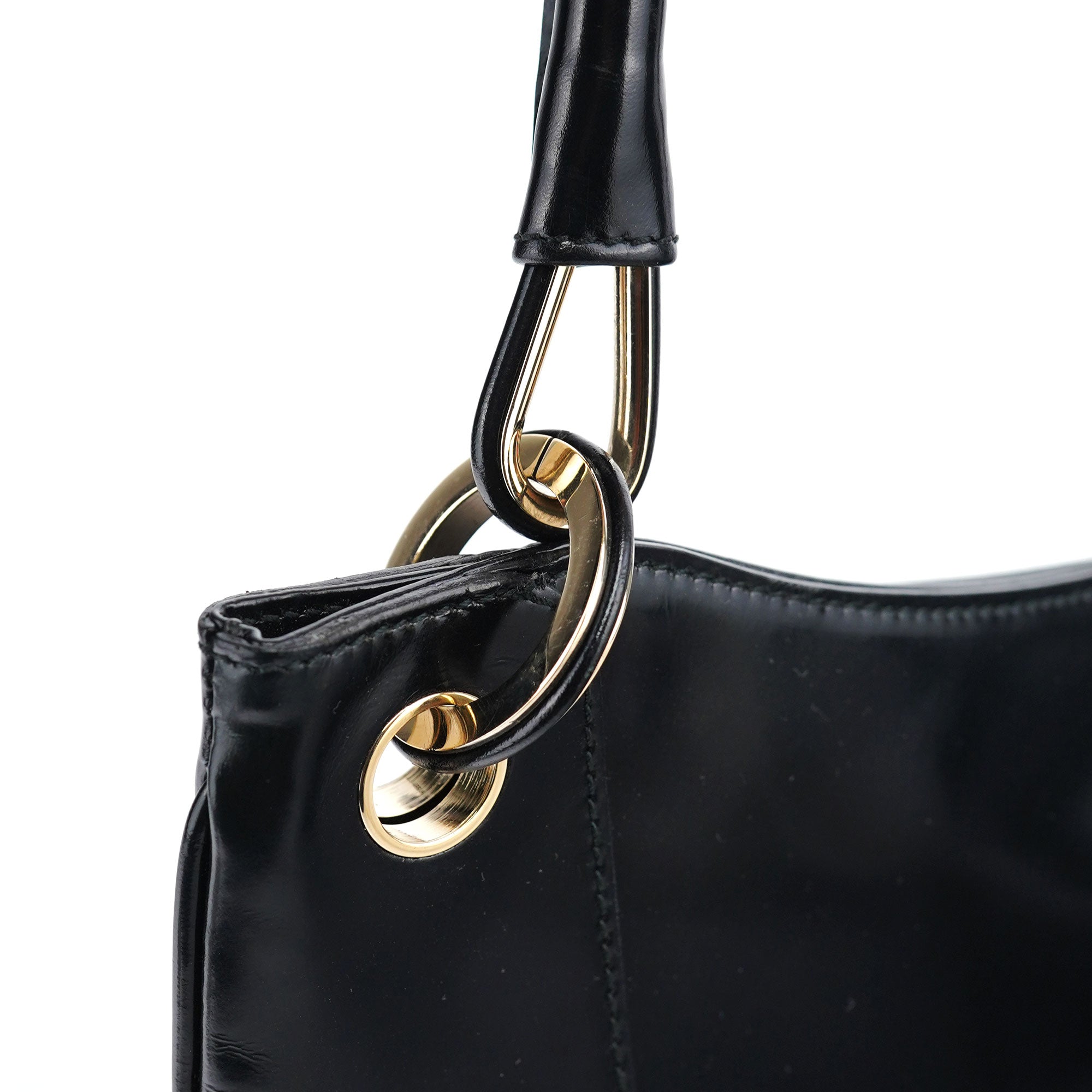 Gucci Black Patent Leather Jackie Shoulder Bag