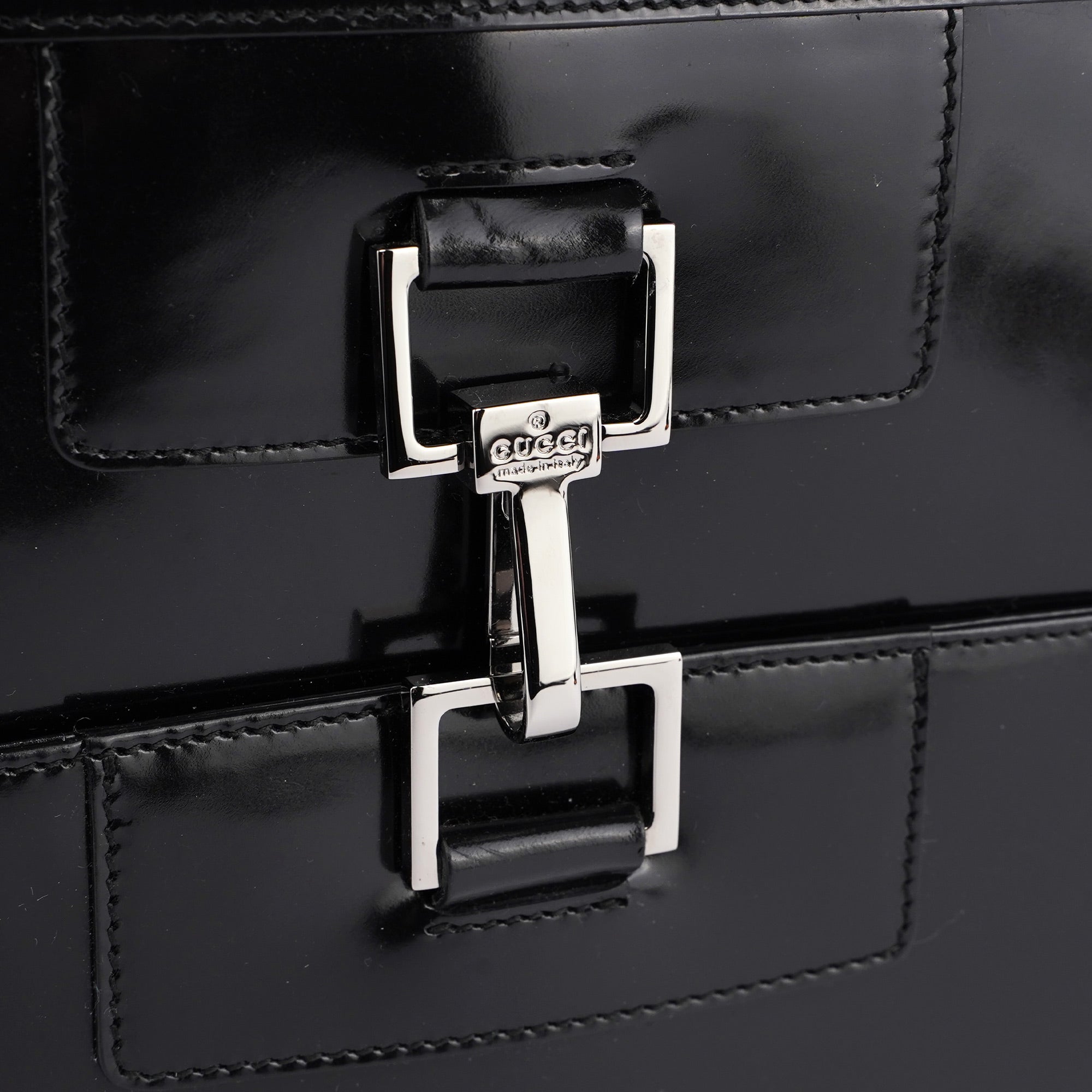 Gucci Sac cabas Jackie en cuir verni noir