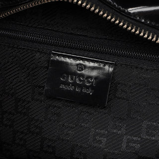 Gucci Black Patent Leather Jackie Tote