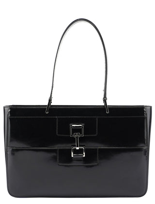 Gucci Black Patent Leather Jackie Tote