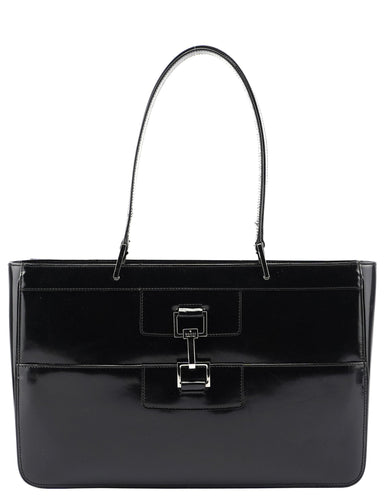 Gucci Black Patent Leather Jackie Tote