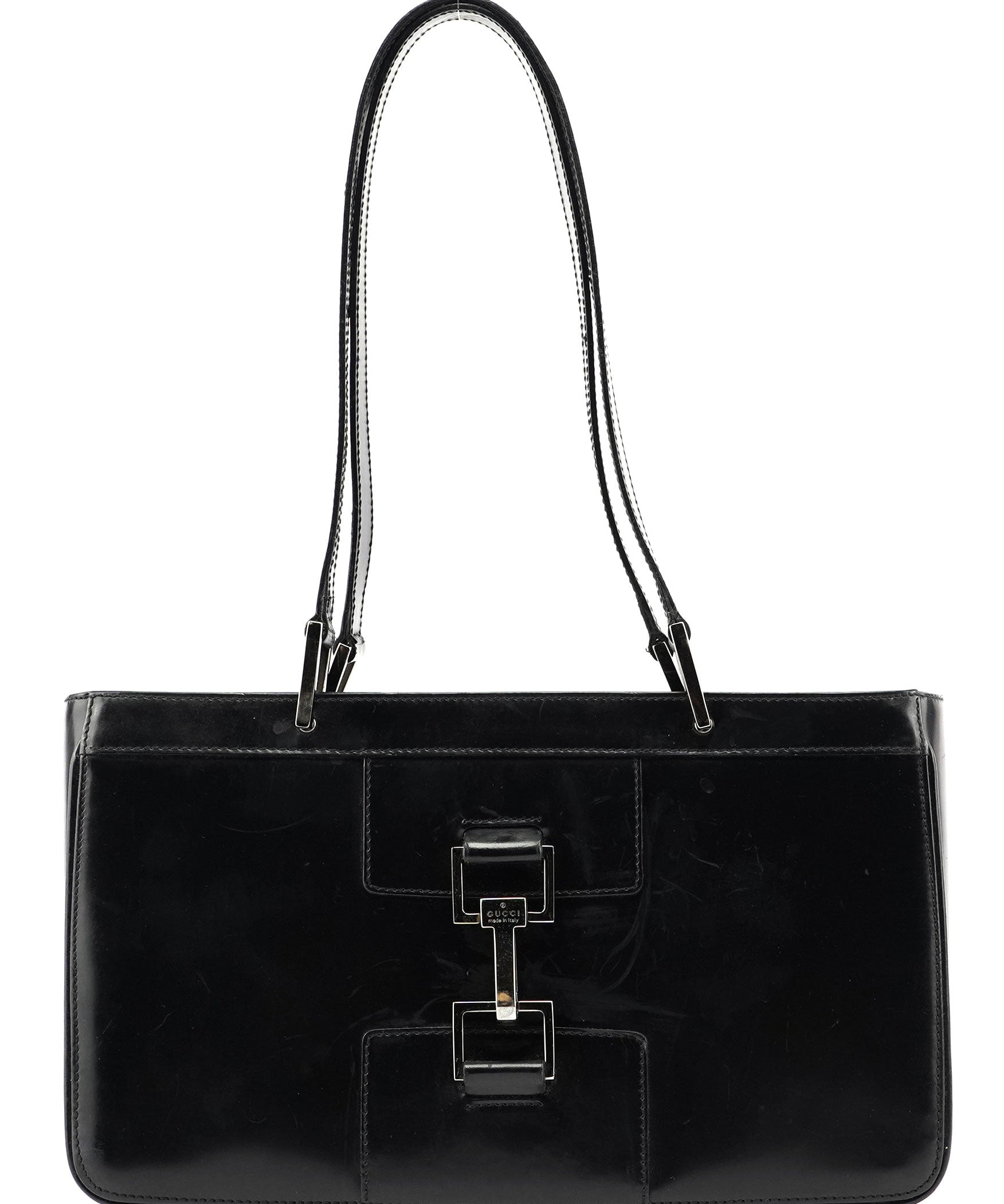 Gucci Black Patent Leather Jackie Tote