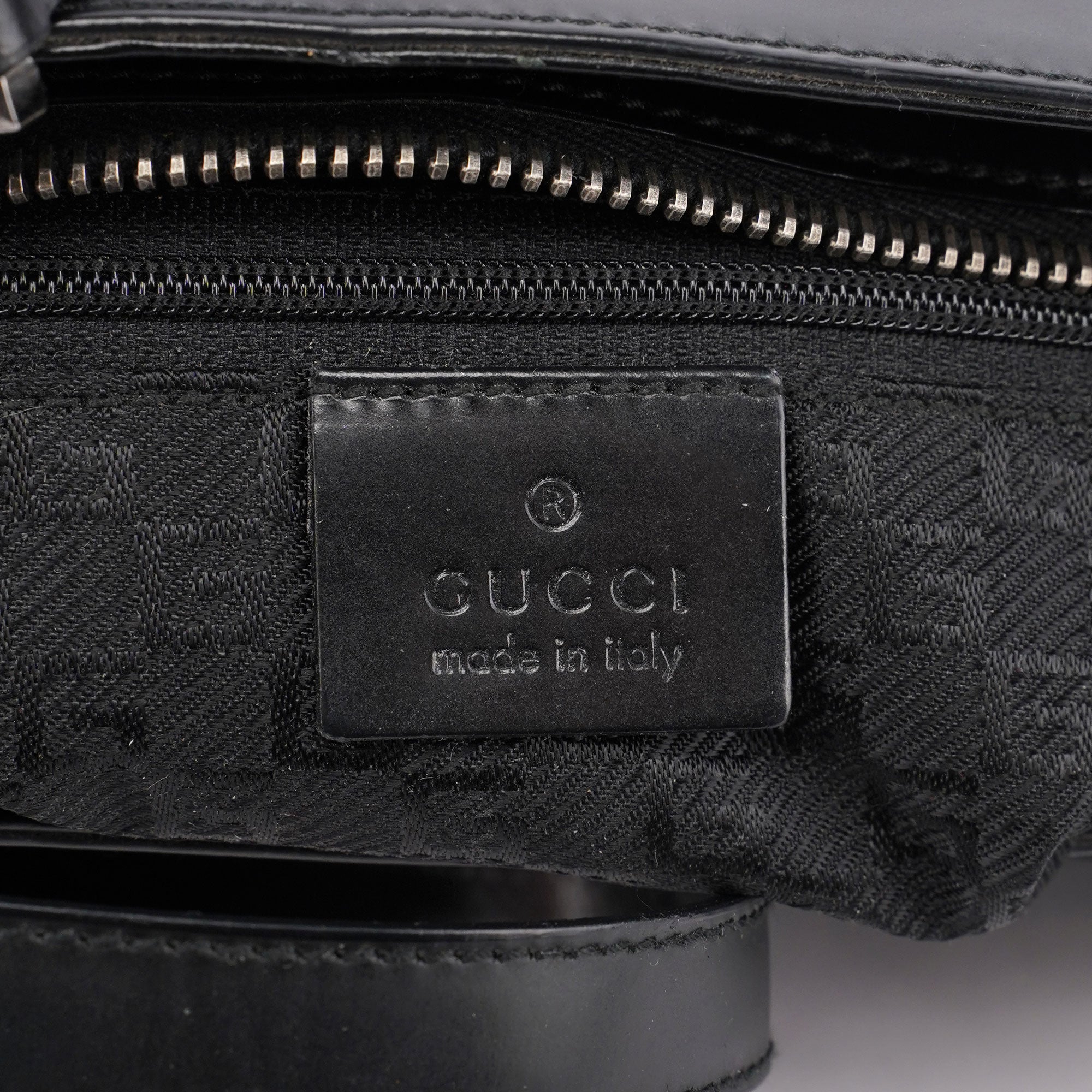 Gucci Black Patent Leather Jackie Tote