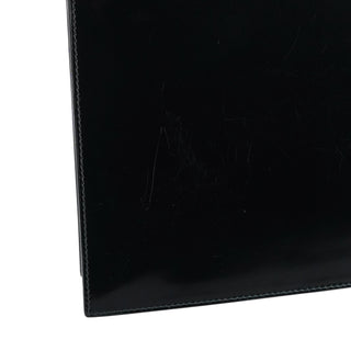 Gucci Black Patent Leather Lucite Handle Bag